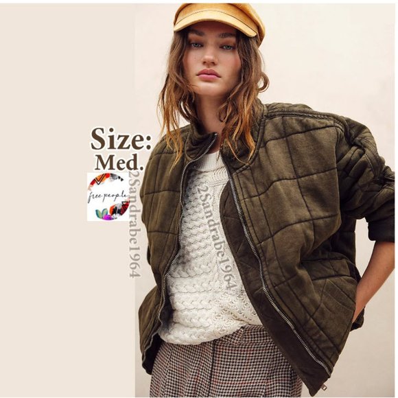 NWT - Free People Dolman Quilted Knit Jacket - Size: M, Color: Dusted Military - Picture 3 of 16